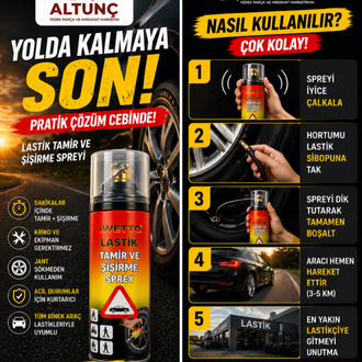 Lastik Tamir ve Şişirme Spreyi – Pratik Acil Müdahale Çözümü