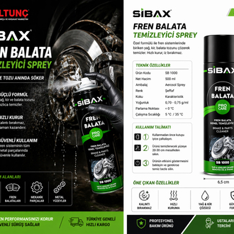 SIBAX Fren Balata Temizleyici Sprey SB1000 | Profesyonel Temizlik