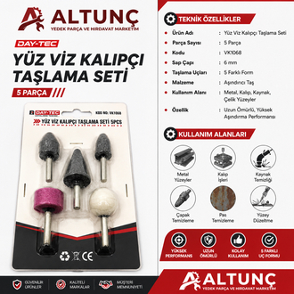 DAY-TEC Yüz Vız Kalıpçı Taşlama Seti 5 Parça