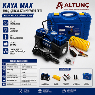Kaya Max Araç İçi Hava Kompresörü Seti