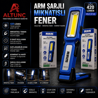 ARM Şarjlı Mıknatıslı Fener – 420 Lumen