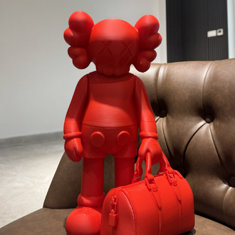 KAWS FİGÜR ÇANTALI KIRMIZI PREMİUM 45 CM