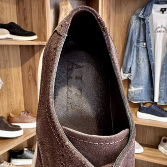 Brogue Premium Hakiki Süet - Kahverengi