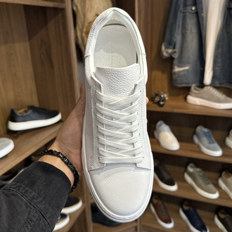 +8 cm Gizli Topuk Tommy Premium Kalite / Beyaz