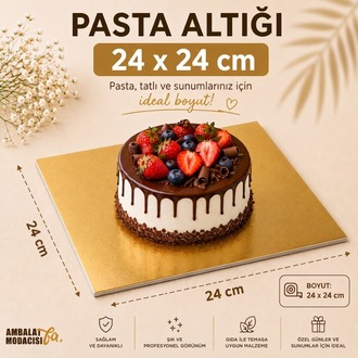 PASTA ALTLIĞI ALTIN 6 KİŞİLİK 100 ADET ( 24X24 CM )