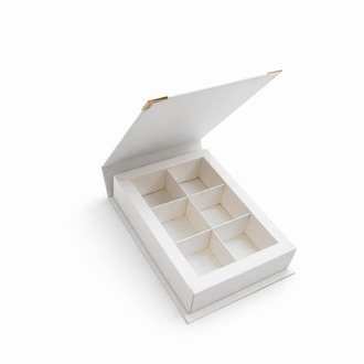 NİBOX 6 GÖZLÜ ÇİKOLATA KUTUSU (16.5x12.3x3.5 CM ) ( 10 ADET )