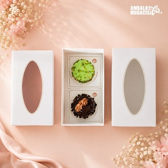 İNCİ KOLEKSİYON PATISSERIE GIFT BOX - KÜÇÜK BOY BEYAZ 10 ADET ( 22X9X13 CM )