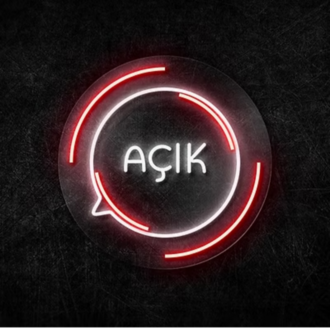 Açık Neon LED Tabela 40x40cm