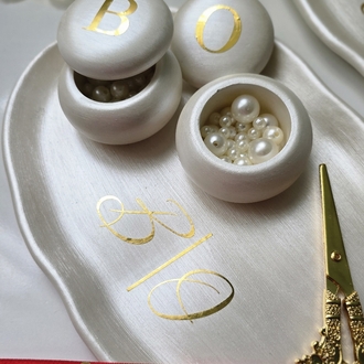 Sedefli İnci Oval Nişan Seti