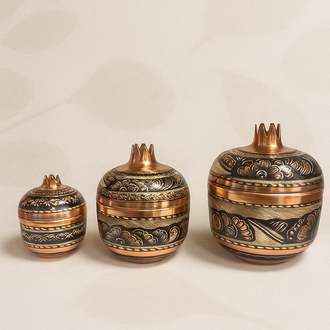 3’LÜ SET NAR MODEL İŞLEMELİ BAKIR ŞEKERLİK