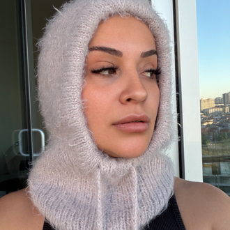 Hoodelle Lila Balaclava – 4 Stilde Kullanım | El Örmesi Unisex