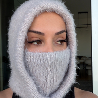 Hoodelle Lila Balaclava – 4 Stilde Kullanım | El Örmesi Unisex