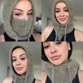 Hoodelle Kahve Balaclava – 4 Stilde Kullanım | El Örmesi Unisex