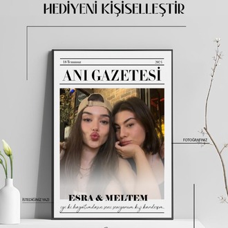 Kişiye Özel Aşk & Anı Gazetesi Çerçevesi | Sevgiliye ve Arkadaşlara Özel Hediye