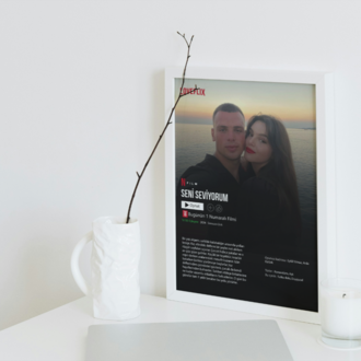 Kişiye Özel Netflix Film Afişi Tablosu | Sevgiliye Anlamlı ve Eğlenceli Hediye