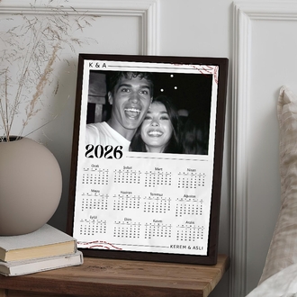 Kişiye Özel Fotoğraflı Takvim 2026 | İsimli Büyük Çerçeve | Yılbaşı Hediyesi