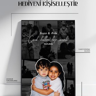 Kişiye Özel Çocukluk Fotoğraflı Çerçeve | Sevgiliye Anlamlı ve Romantik Hediye