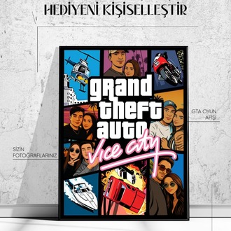 Kişiye Özel GTA Afişi | San Andreas, Vice City, GTA 5 Temalı Hediye Poster | Anigraf