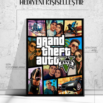 Kişiye Özel GTA Afişi | San Andreas, Vice City, GTA 5 Temalı Hediye Poster | Anigraf