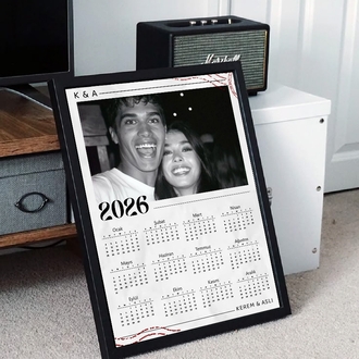 Kişiye Özel Fotoğraflı Takvim 2026 | İsimli Büyük Çerçeve | Yılbaşı Hediyesi