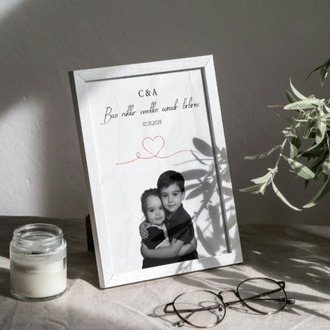 Kişiye Özel Çocukluk Birleştirme Fotoğraflı Çerçeve | İsimli & Tarihli Anı Tablosu