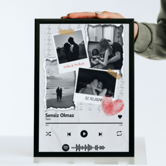 Kişiye Özel Spotify Şarkı Tablosu | Sevgiliye Özel Fotoğraf ve Tarihli Hediye