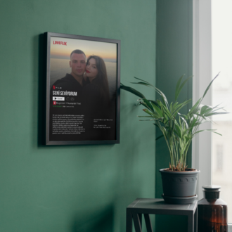 Kişiye Özel Netflix Film Afişi Tablosu | Sevgiliye Anlamlı ve Eğlenceli Hediye