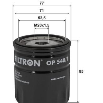 FİLTRON OP 540/1 YAĞ FİLTRESİ ASTRA L-CORSA F-COMBO E-CROSSLAND-106-206-207-208-2008-301