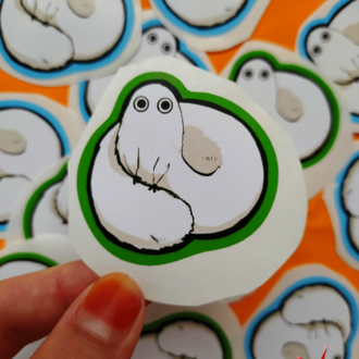 Fırça Dostu (Dışı Yeşil) Sticker