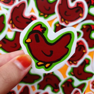 Açık Kahverengi Tavuk (Dışı Yeşil) Sticker