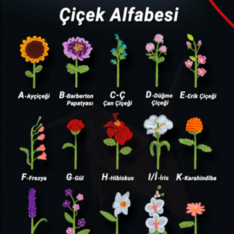  A Harfi (Ayçiçeği) - İsme Özel Çiçek Alfabesi Buketi