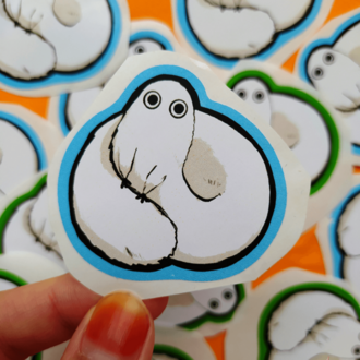 Fırça Dostu (Dışı Mavi) Sticker