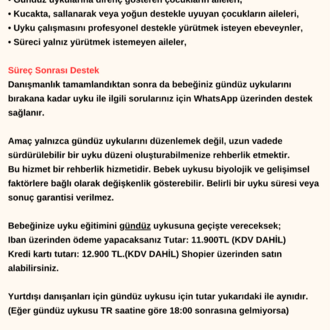 VIP Bağ Odaklı Uyku Eğitimi Paketi Gündüz Uykusu