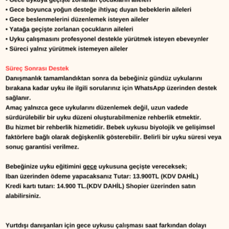 VIP Bağ Odaklı Uyku Eğitimi Paketi Gece Uykusu 