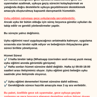 VIP Bağ Odaklı Uyku Eğitimi Paketi Gece Uykusu 