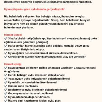 VIP Bağ Odaklı İkiz Bebekler Uyku Eğitimi Paketi Gece Uykusu