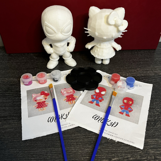 Örümcek adam & Hello kitty couple figür boyama seti