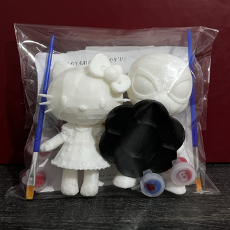 Örümcek adam & Hello kitty couple figür boyama seti