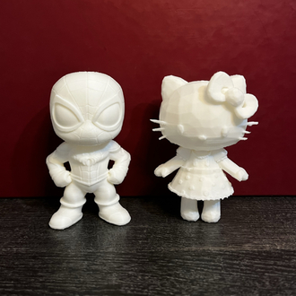 Örümcek adam & Hello kitty couple figür boyama seti
