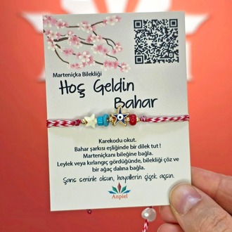 Yıldız Turkuaz Doğal Taşlı Şarkı Hediyeli Marteniçka Dilek Bileklik Seti