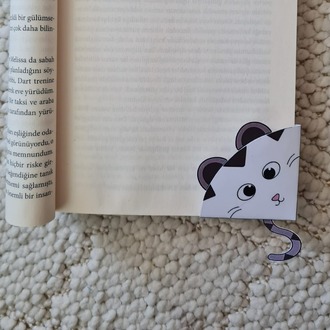 Kedi Kitap Ayraç Şablonu