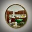 Mid Century Bizoteli Pirinç Duvar Aynası 