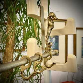 Mid Century Seahorse Brass Hanger