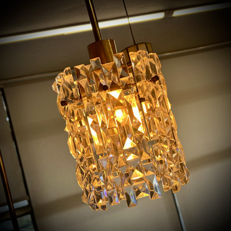 Kinkeldey Glam / Hollywood Regency  Diamond Cut Crystal Pendant
