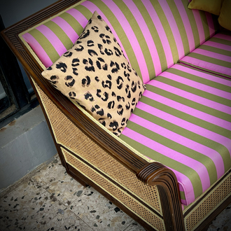 Cane Detail Vintage Kitsch Sofa 