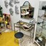 Mid Century Krom Aynalı Makyaj Masası ve Tabure Takımı 