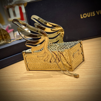Louis Vuitton 'Le Voyage Des Lumières' Christmas Ornament Flying Trunk Set
