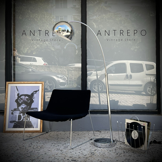 Vintage Chrome Arc Floor Lamp