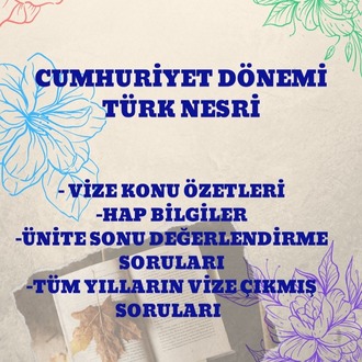 CUMHURİYET DÖNEMİ TÜRK NESRİ