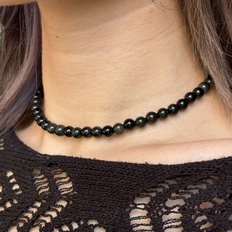 Obsidyen 6mm Kolye
